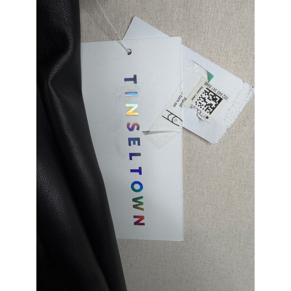 New Tinseltown Faux Leather Overall Style Dress size Small Black - Picture 3 of 7